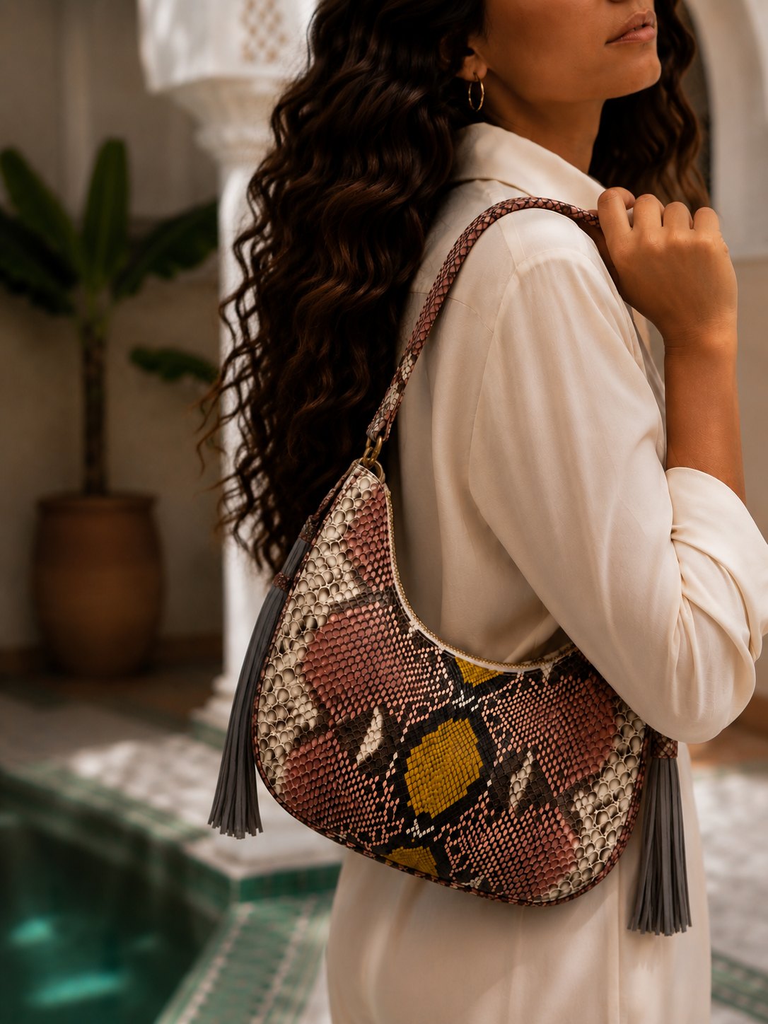 The Edition worn on the shoulder